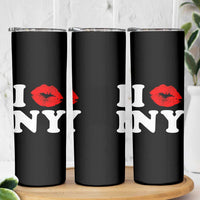 I Love NY Skinny Tumbler Sexy Lips Red Lipstick Kiss New York Lover Travel Gift - Wonder Print Shop