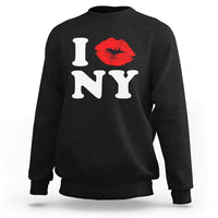 I Love NY Sweatshirt Sexy Lips Red Lipstick Kiss New York Lover Travel Gift - Wonder Print Shop