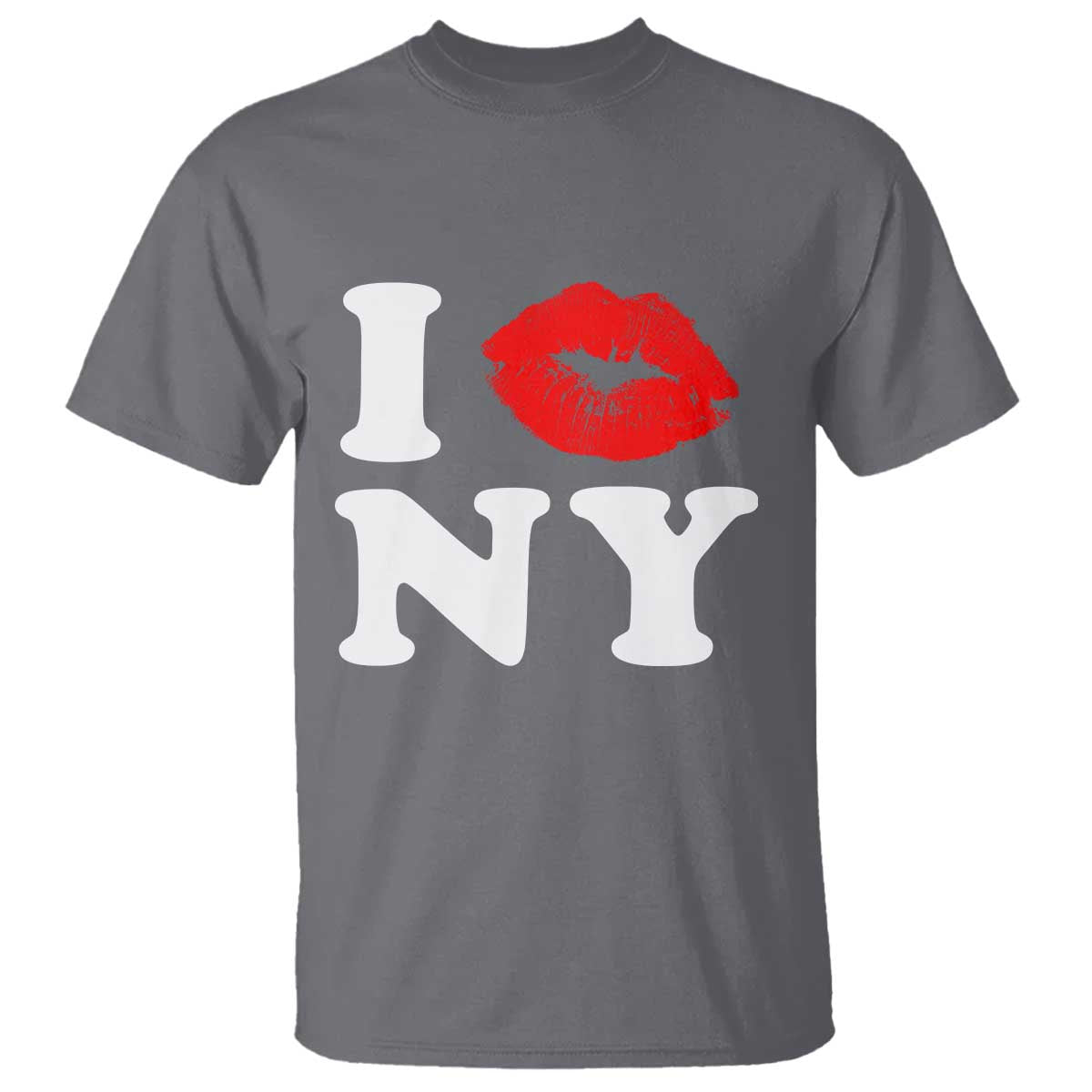 I Love NY T Shirt Sexy Lips Red Lipstick Kiss New York Lover Travel Gift - Wonder Print Shop