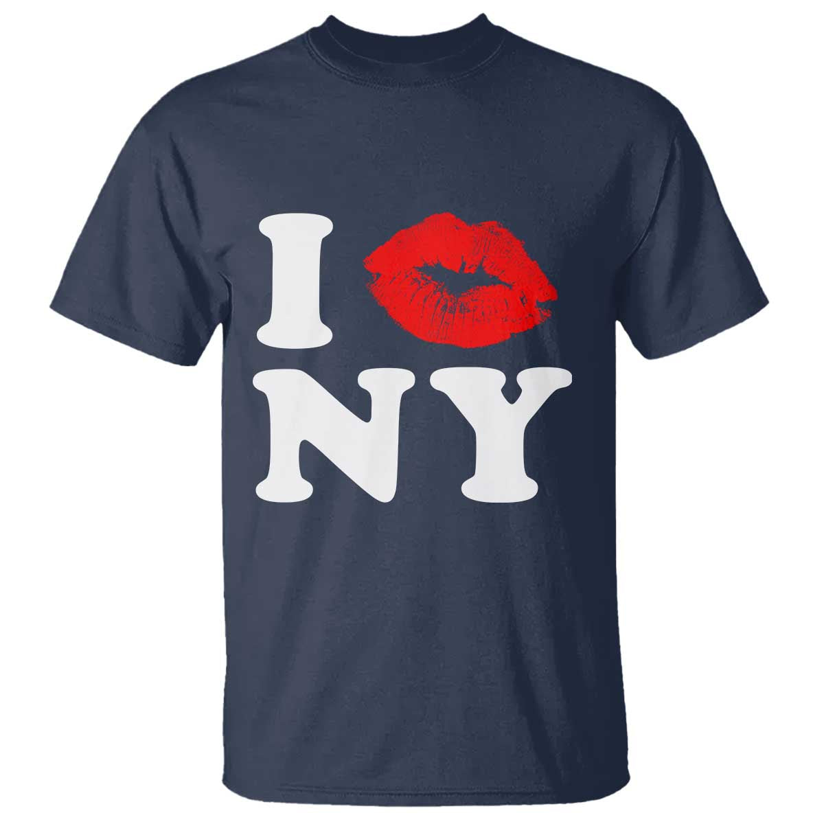 I Love NY T Shirt Sexy Lips Red Lipstick Kiss New York Lover Travel Gift - Wonder Print Shop