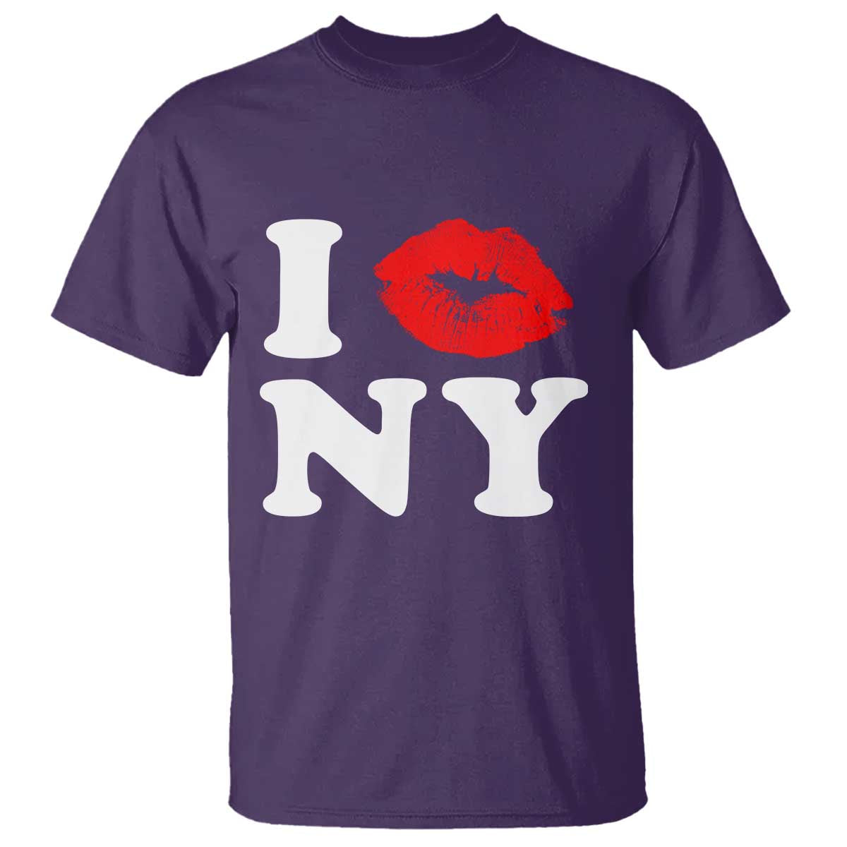 I Love NY T Shirt Sexy Lips Red Lipstick Kiss New York Lover Travel Gift - Wonder Print Shop