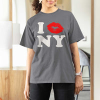 I Love NY T Shirt For Women Sexy Lips Red Lipstick Kiss New York Lover Travel Gift - Wonder Print Shop