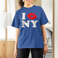 I Love NY T Shirt For Women Sexy Lips Red Lipstick Kiss New York Lover Travel Gift - Wonder Print Shop