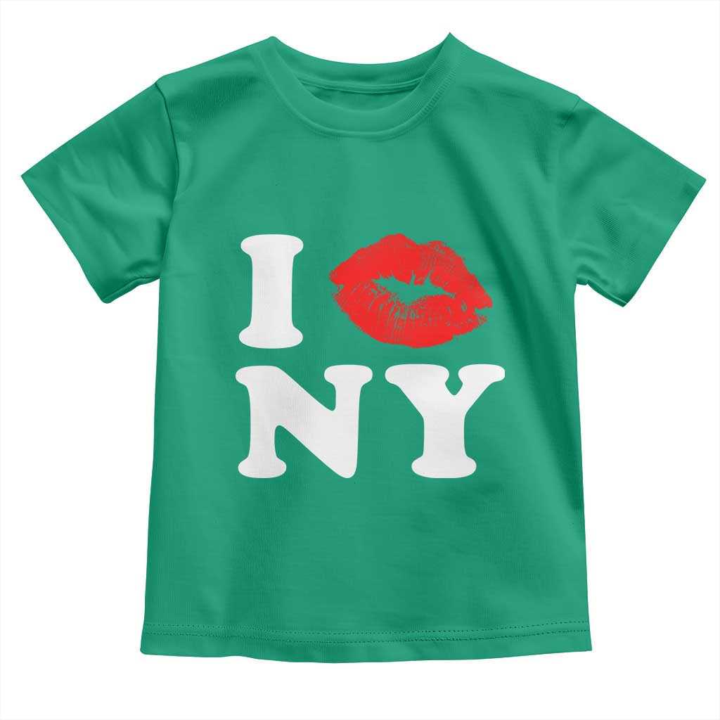 I Love NY Toddler T Shirt Sexy Lips Red Lipstick Kiss New York Lover Travel Gift - Wonder Print Shop
