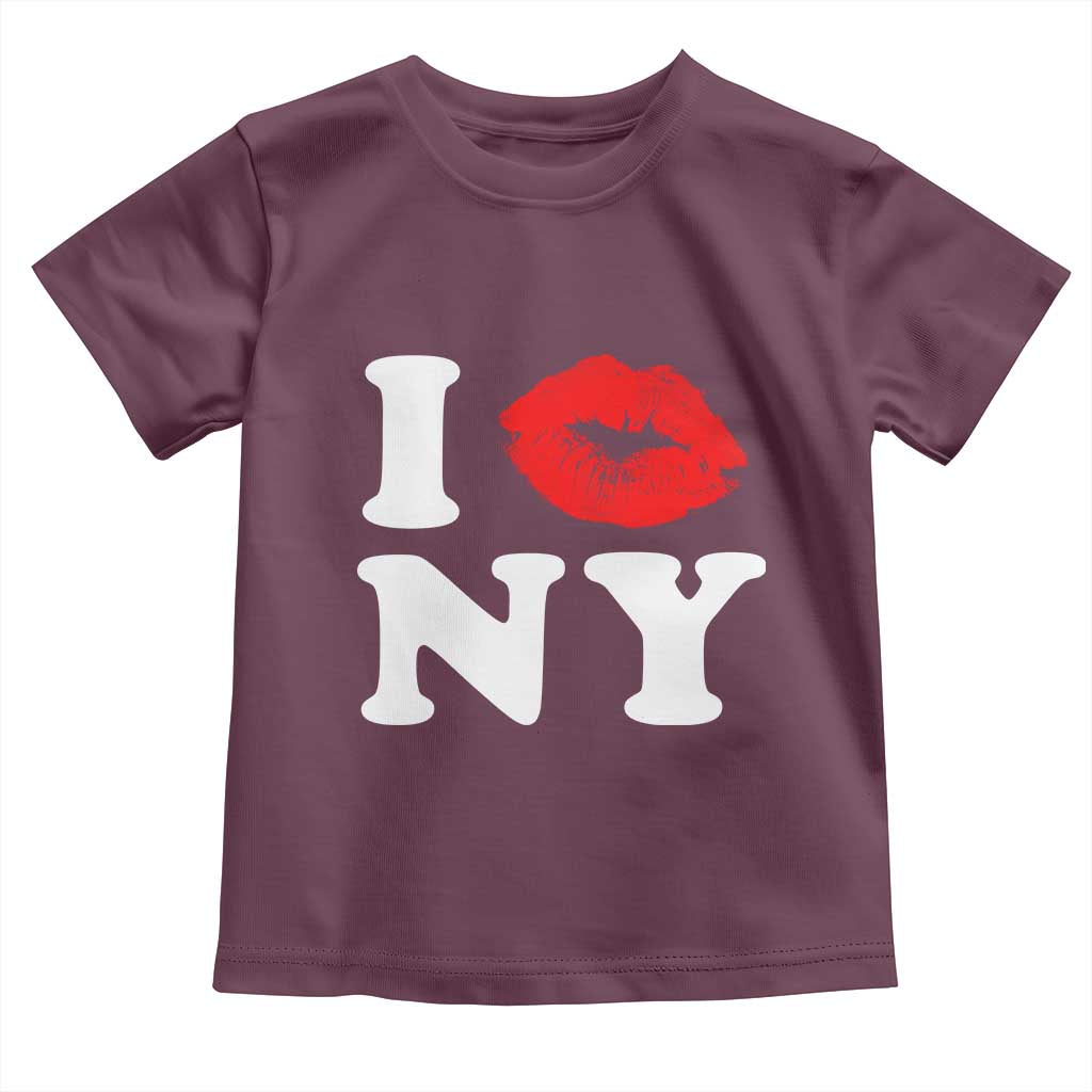 I Love NY Toddler T Shirt Sexy Lips Red Lipstick Kiss New York Lover Travel Gift - Wonder Print Shop