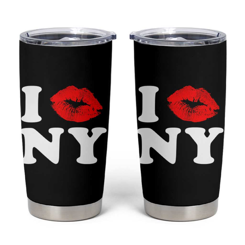 I Love NY Tumbler Cup Sexy Lips Red Lipstick Kiss New York Lover Travel Gift - Wonder Print Shop