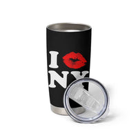 I Love NY Tumbler Cup Sexy Lips Red Lipstick Kiss New York Lover Travel Gift - Wonder Print Shop