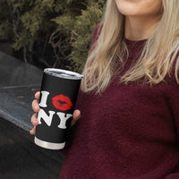 I Love NY Tumbler Cup Sexy Lips Red Lipstick Kiss New York Lover Travel Gift - Wonder Print Shop