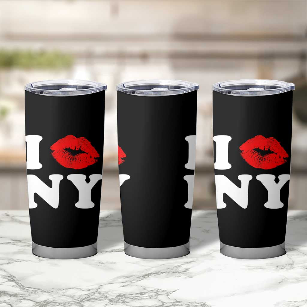 I Love NY Tumbler Cup Sexy Lips Red Lipstick Kiss New York Lover Travel Gift - Wonder Print Shop
