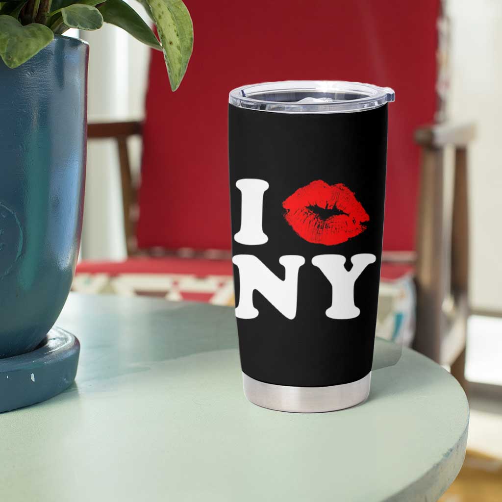 I Love NY Tumbler Cup Sexy Lips Red Lipstick Kiss New York Lover Travel Gift - Wonder Print Shop