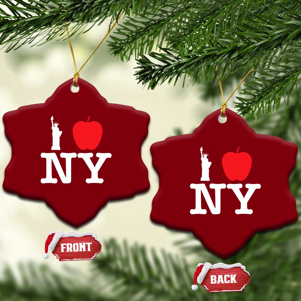 I Love NY Ceramic Ornament New York Lover Travel Gift - Wonder Print Shop