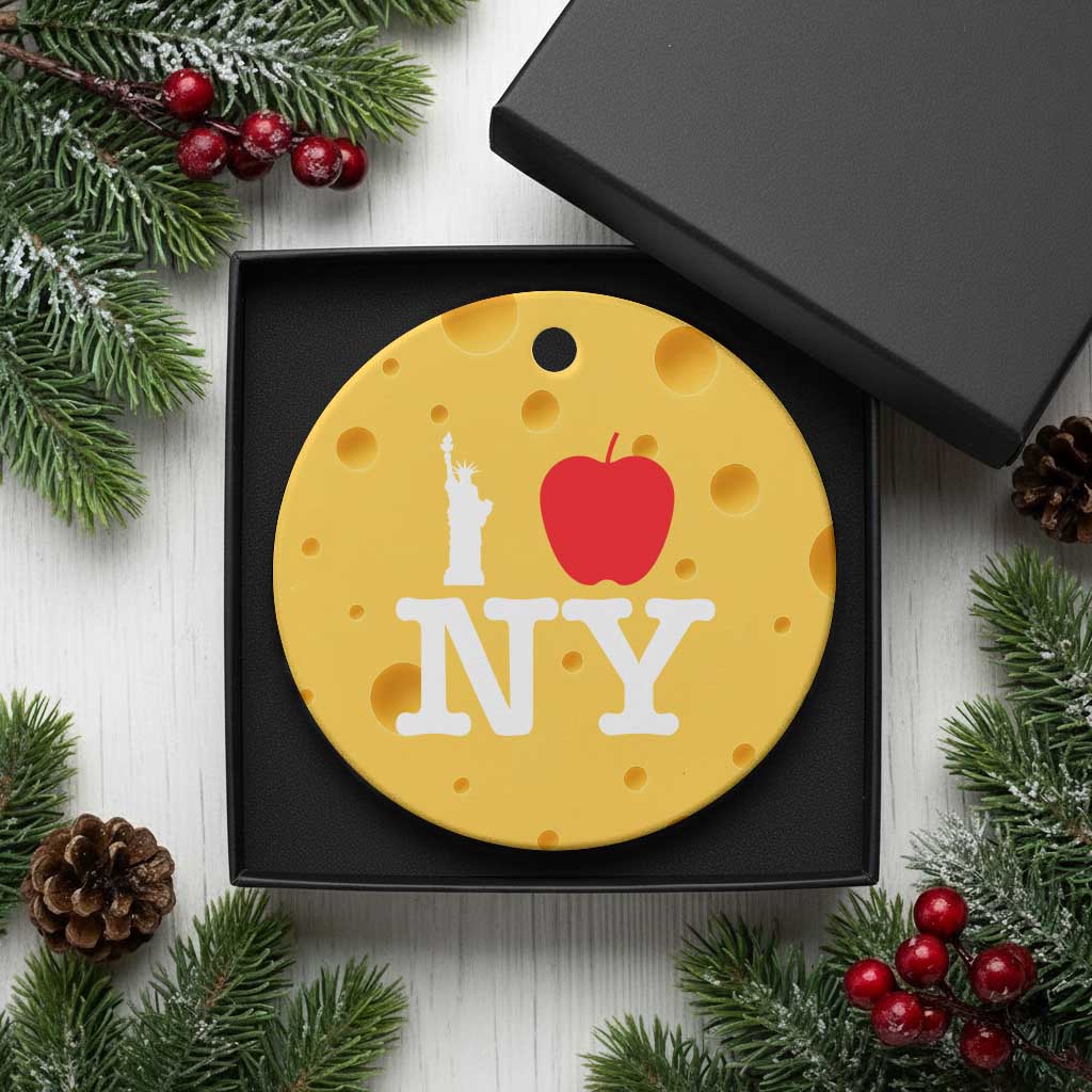 I Love NY Ceramic Ornament New York Lover Travel Gift - Wonder Print Shop