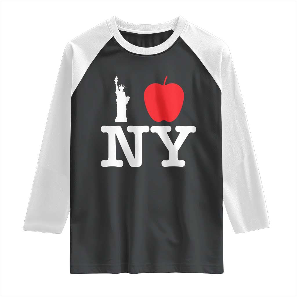 I Love NY Raglan Shirt New York Lover Travel Gift - Wonder Print Shop