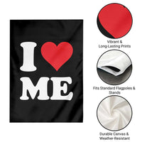 I Love Me Garden Flag Funny Self Love Heart Positive Vibes - Wonder Print Shop