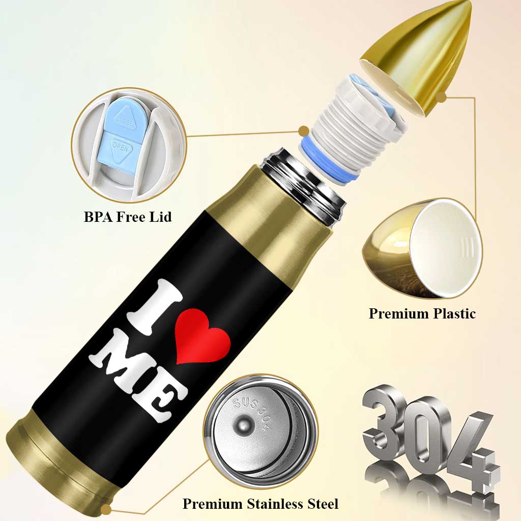 I Love Me Bullet Tumbler Funny Self Love Heart Positive Vibes - Wonder Print Shop