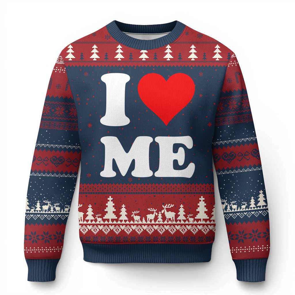 I Love Me Ugly Christmas Sweater Funny Self Love Heart Positive Vibes - Wonder Print Shop