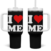 I Love Me Tumbler With Handle Funny Self Love Heart Positive Vibes - Wonder Print Shop