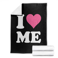 I Love Me Throw Blanket Funny Self Love Pink Heart Positive Vibes - Wonder Print Shop
