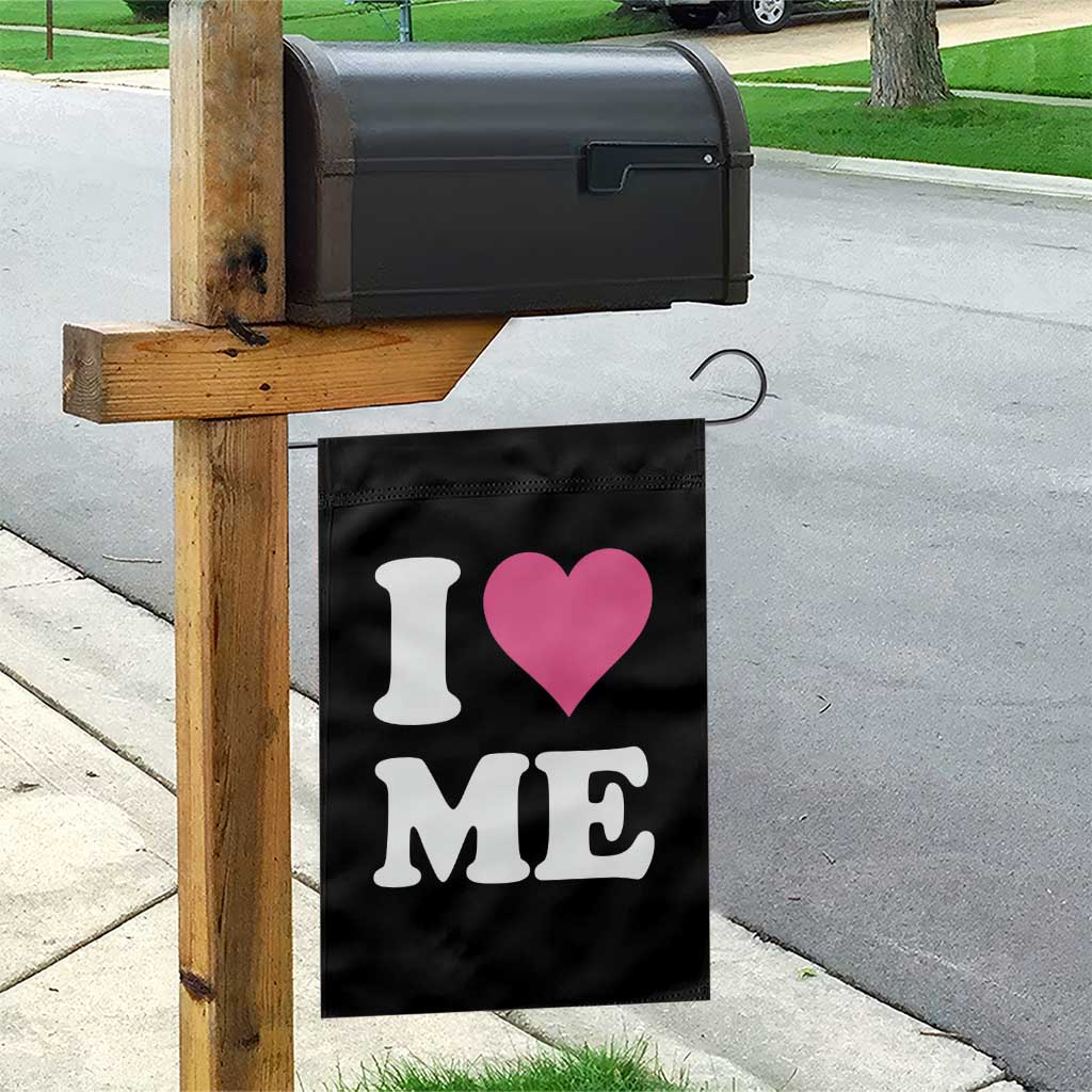 I Love Me Garden Flag Funny Self Love Pink Heart Positive Vibes - Wonder Print Shop