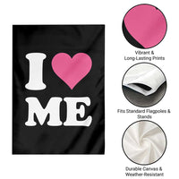 I Love Me Garden Flag Funny Self Love Pink Heart Positive Vibes - Wonder Print Shop