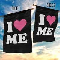 I Love Me Garden Flag Funny Self Love Pink Heart Positive Vibes - Wonder Print Shop