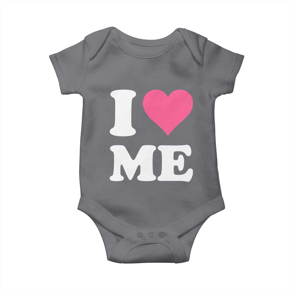 I Love Me Baby Onesie Funny Self Love Pink Heart Positive Vibes - Wonder Print Shop