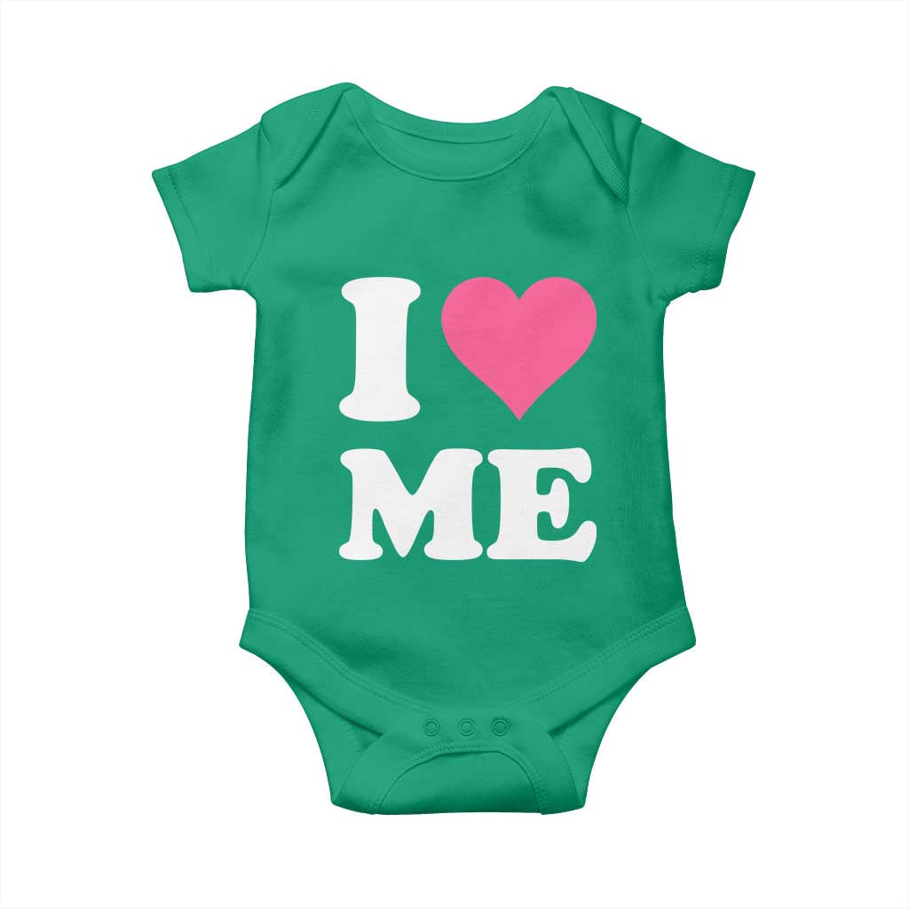 I Love Me Baby Onesie Funny Self Love Pink Heart Positive Vibes - Wonder Print Shop