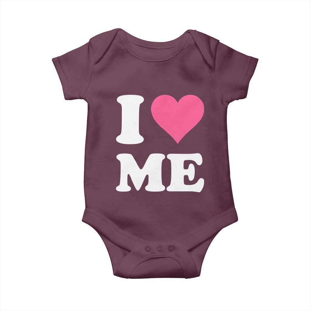 I Love Me Baby Onesie Funny Self Love Pink Heart Positive Vibes - Wonder Print Shop