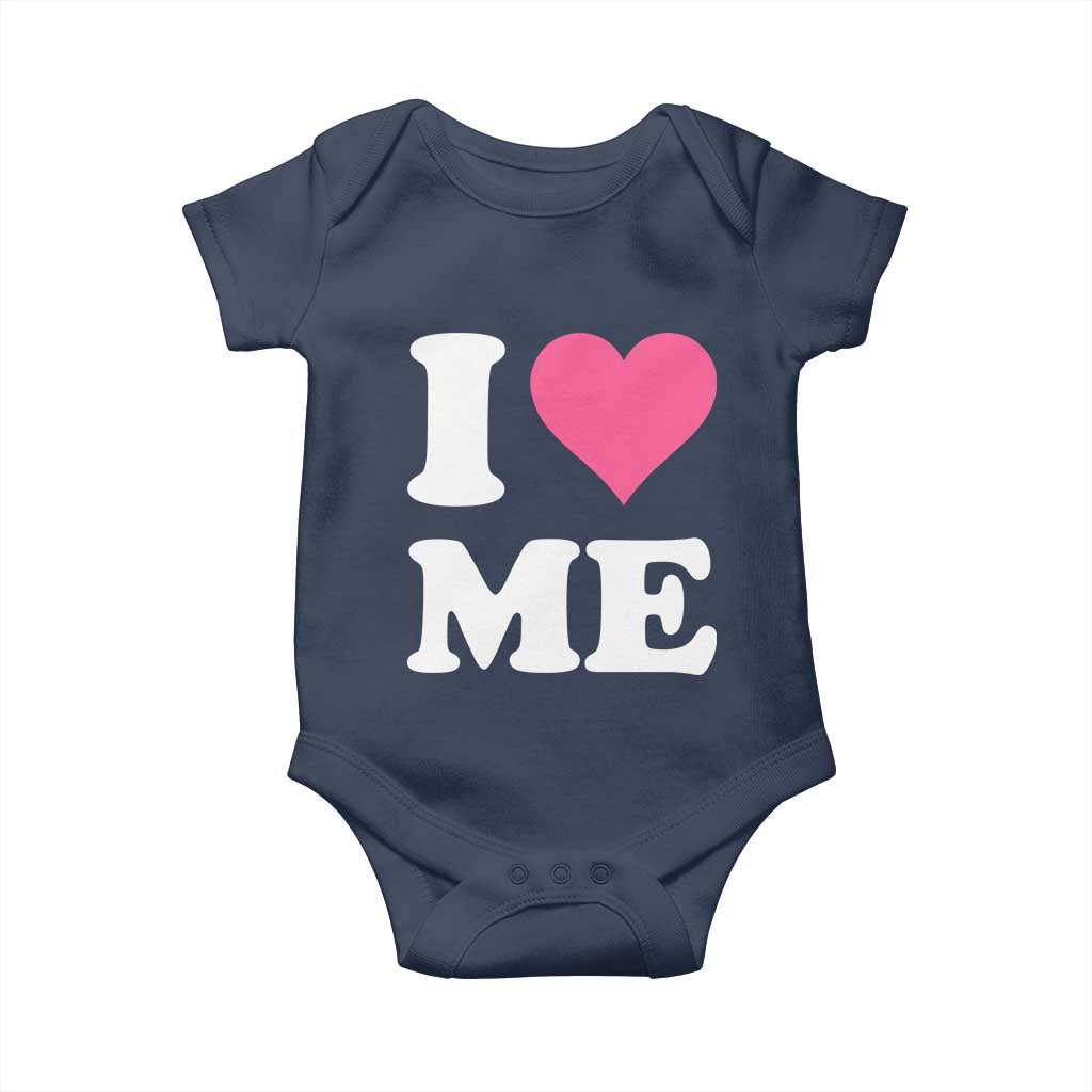 I Love Me Baby Onesie Funny Self Love Pink Heart Positive Vibes - Wonder Print Shop