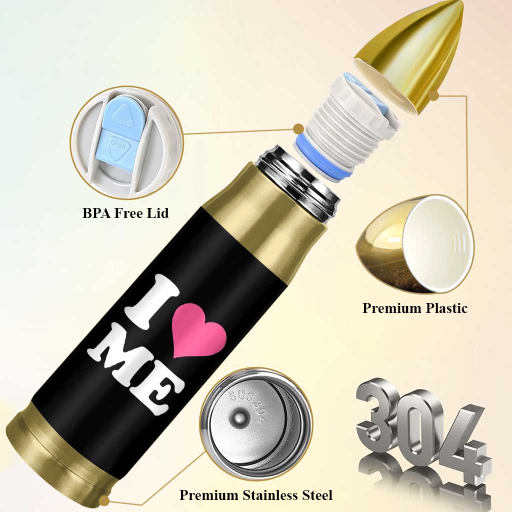I Love Me Bullet Tumbler Funny Self Love Pink Heart Positive Vibes - Wonder Print Shop