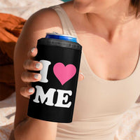 I Love Me 4 in 1 Can Cooler Tumbler Funny Self Love Pink Heart Positive Vibes - Wonder Print Shop