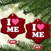 I Love Me Ceramic Ornament Funny Self Love Pink Heart Positive Vibes - Wonder Print Shop
