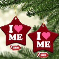 I Love Me Ceramic Ornament Funny Self Love Pink Heart Positive Vibes - Wonder Print Shop