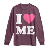 I Love Me Long Sleeve Shirt Funny Self Love Pink Heart Positive Vibes - Wonder Print Shop