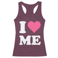 I Love Me Racerback Tank Top Funny Self Love Pink Heart Positive Vibes - Wonder Print Shop
