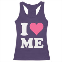 I Love Me Racerback Tank Top Funny Self Love Pink Heart Positive Vibes - Wonder Print Shop