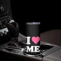 I Love Me Skinny Tumbler Funny Self Love Pink Heart Positive Vibes - Wonder Print Shop