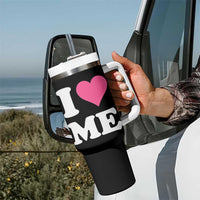 I Love Me Tumbler With Handle Funny Self Love Pink Heart Positive Vibes - Wonder Print Shop