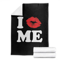 I Love ME Throw Blanket Sexy Lips Red Lipstick Kiss Self Love - Wonder Print Shop