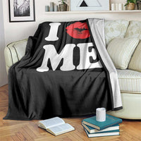 I Love ME Throw Blanket Sexy Lips Red Lipstick Kiss Self Love - Wonder Print Shop