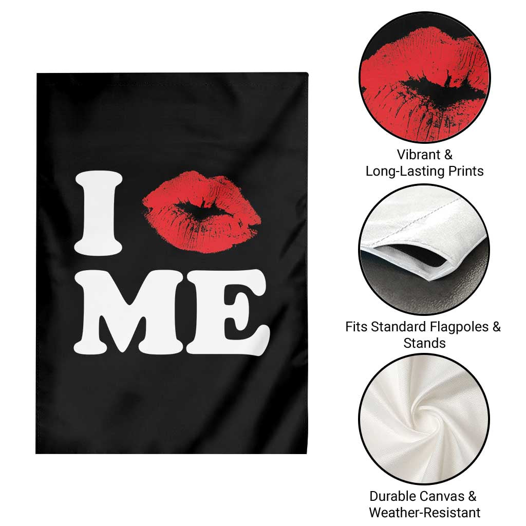 I Love ME Garden Flag Sexy Lips Red Lipstick Kiss Self Love - Wonder Print Shop