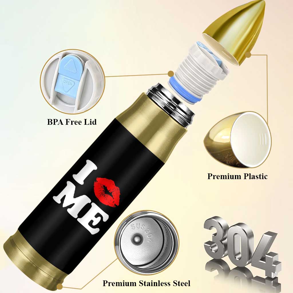 I Love ME Bullet Tumbler Sexy Lips Red Lipstick Kiss Self Love - Wonder Print Shop