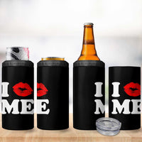 I Love ME 4 in 1 Can Cooler Tumbler Sexy Lips Red Lipstick Kiss Self Love - Wonder Print Shop