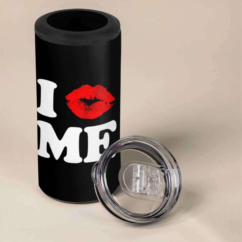 I Love ME 4 in 1 Can Cooler Tumbler Sexy Lips Red Lipstick Kiss Self Love - Wonder Print Shop