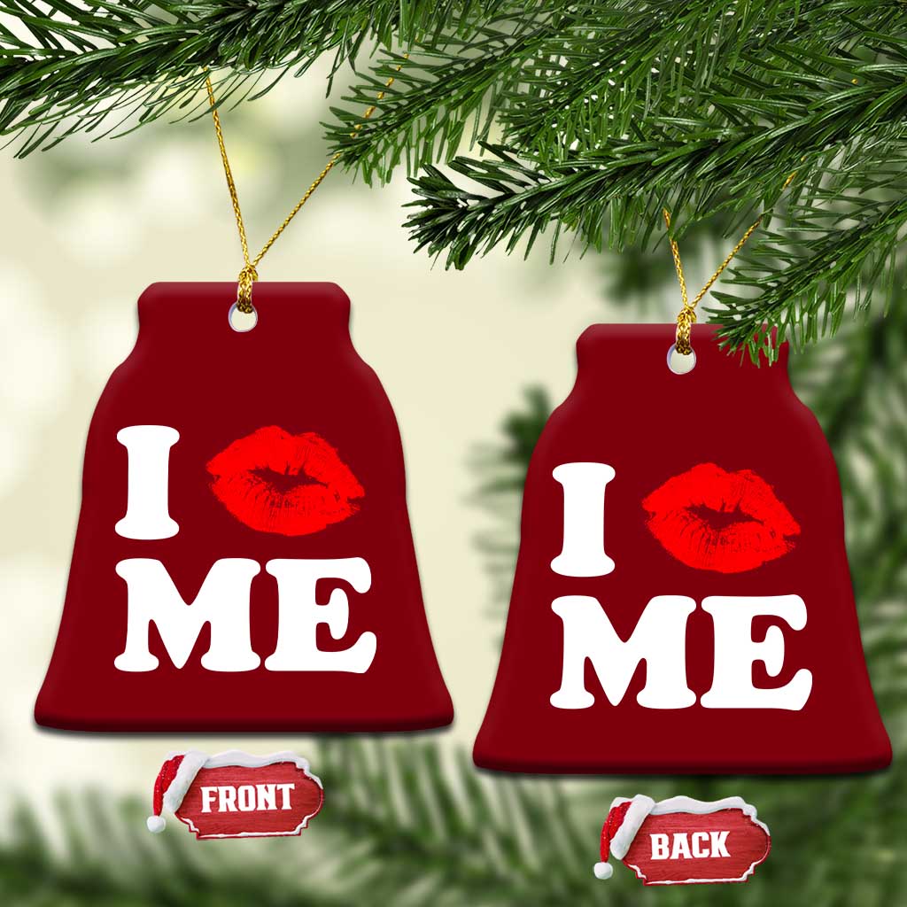 I Love ME Ceramic Ornament Sexy Lips Red Lipstick Kiss Self Love - Wonder Print Shop