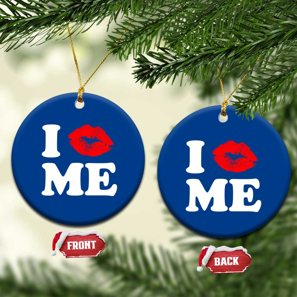 I Love ME Ceramic Ornament Sexy Lips Red Lipstick Kiss Self Love - Wonder Print Shop