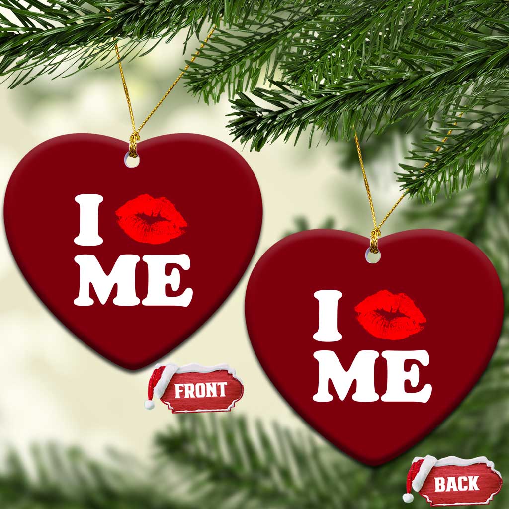 I Love ME Ceramic Ornament Sexy Lips Red Lipstick Kiss Self Love - Wonder Print Shop