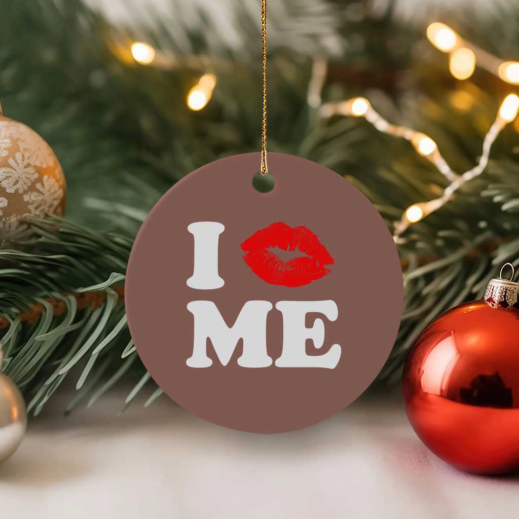 I Love ME Ceramic Ornament Sexy Lips Red Lipstick Kiss Self Love - Wonder Print Shop