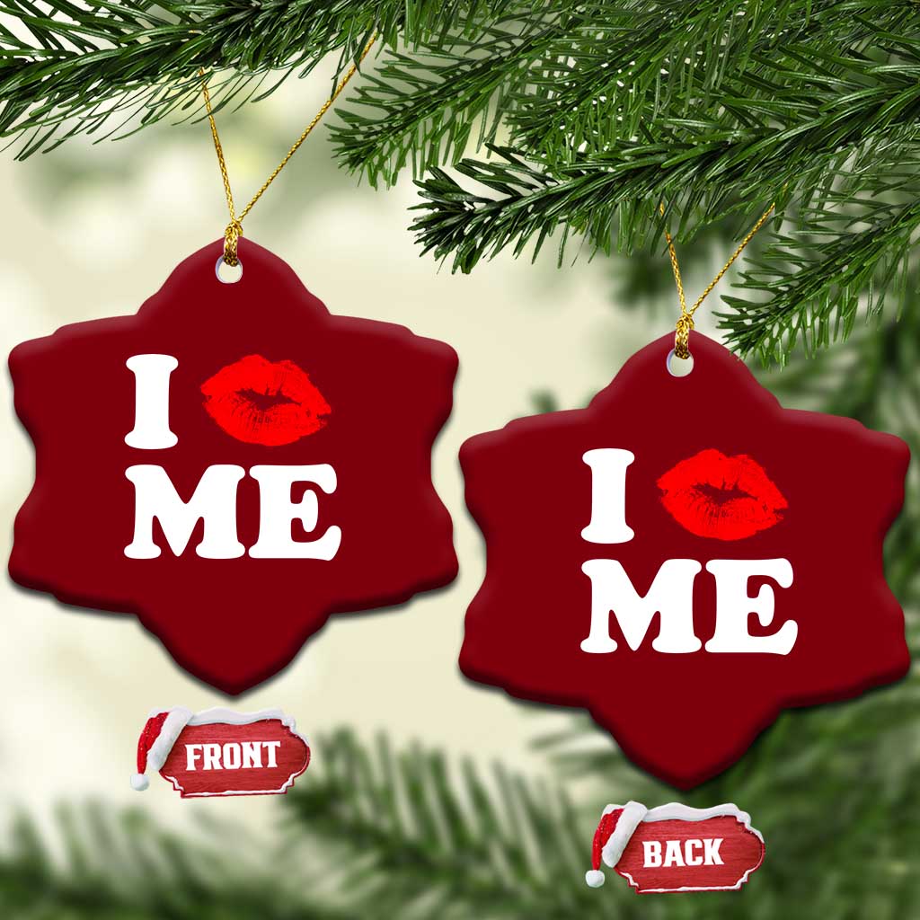 I Love ME Ceramic Ornament Sexy Lips Red Lipstick Kiss Self Love - Wonder Print Shop