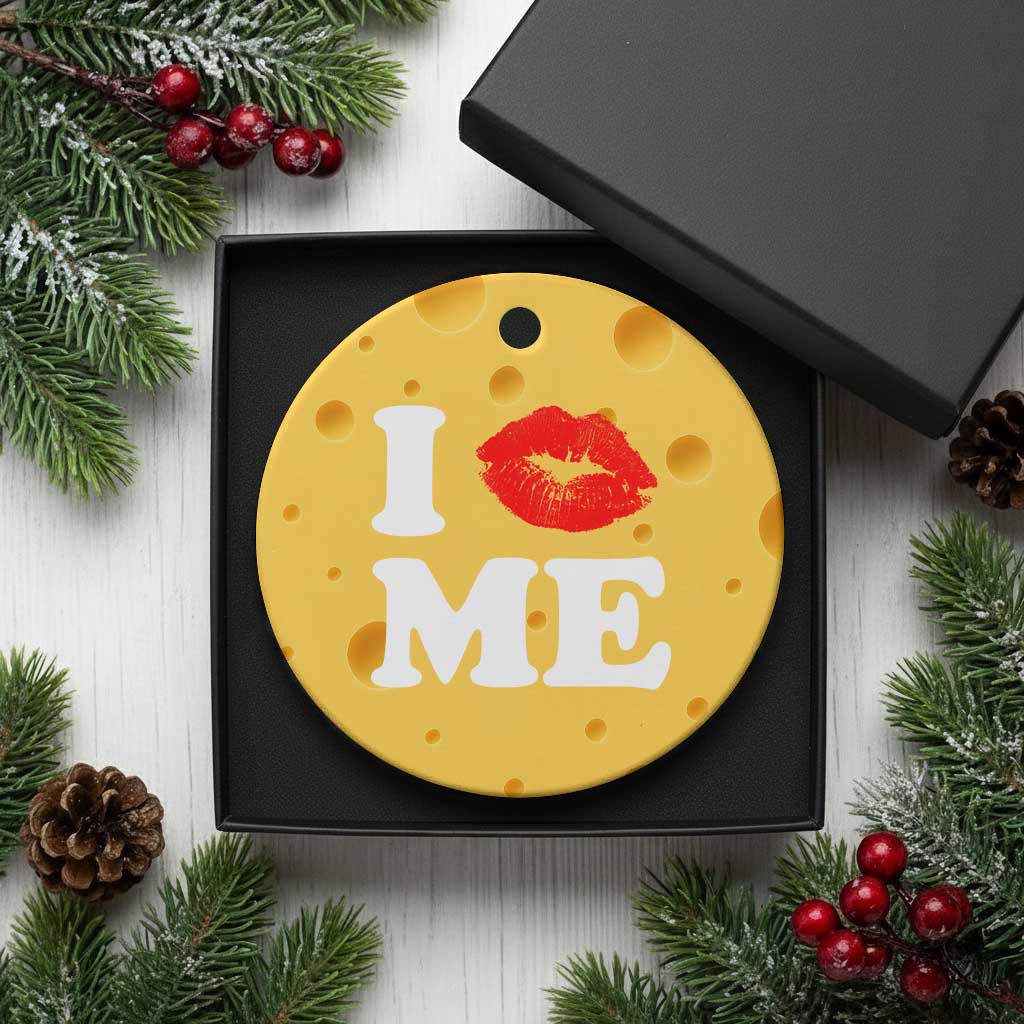 I Love ME Ceramic Ornament Sexy Lips Red Lipstick Kiss Self Love - Wonder Print Shop